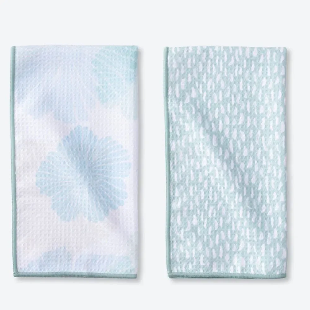 Norwex Tea Towels Limited Edition Soft Blossoms/Brush Strokes NWT